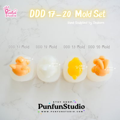 DDD 17-20 Mold Set / Crouching Pet / 3D Mold / Silicone Mold