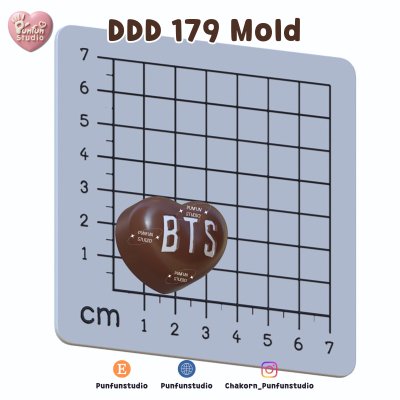 DDD 179 BTS Heart Name Mold / K-POP / Silicone Mold / High-relief / Epoxy Resin, Chocolate, fondant, Jelly Mold