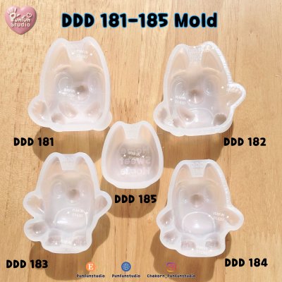 DDD 181-185 Sweet Dog Family Mold / 3D Mold / Epoxy Resin, Chocolate, fondant, Jelly, Plaster Mold
