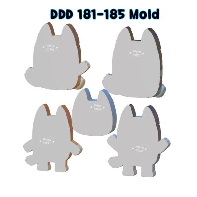 DDD 181-185 Sweet Dog Family Mold / 3D Mold / Epoxy Resin, Chocolate, fondant, Jelly, Plaster Mold