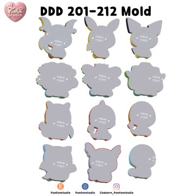 DDD 201-212 Mold Set / Poke Mold / Food Safe Mold/ Epoxy Resin, Chocolate, Jelly, Candle / Silicone Mold