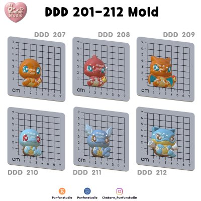 DDD 201-212 Mold Set / Poke Mold / Food Safe Mold/ Epoxy Resin, Chocolate, Jelly, Candle / Silicone Mold