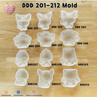 DDD 201-212 Mold Set / Poke Mold / Food Safe Mold/ Epoxy Resin, Chocolate, Jelly, Candle / Silicone Mold