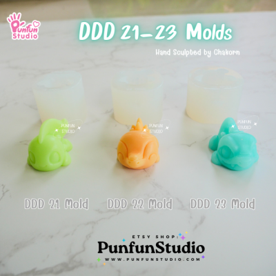 DDD 21-23 Mold Set / Crouching Poke Starter Gen 2 / Pokemold / 3D Mold
