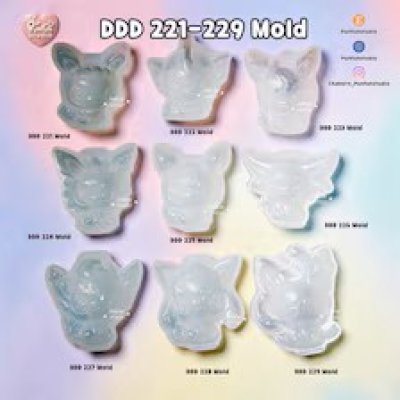 DDD 221-229 Mold / Eev Evolutions / Pokemold / check the size before ordering / Silicone Mold / Epoxy Resin, Plaster, Soap, Candle Mold