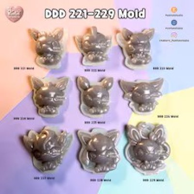 DDD 221-229 Mold / Eev Evolutions / Pokemold / check the size before ordering / Silicone Mold / Epoxy Resin, Plaster, Soap, Candle Mold