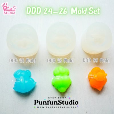 DDD 24-26 Mold Set / Crouching Poke Starter Gen 3 / Pokemold / 3D Mold