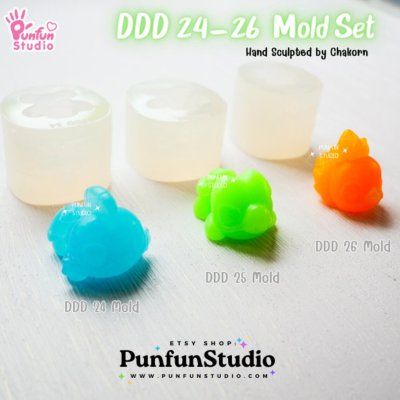 DDD 24-26 Mold Set / Crouching Poke Starter Gen 3 / Pokemold / 3D Mold