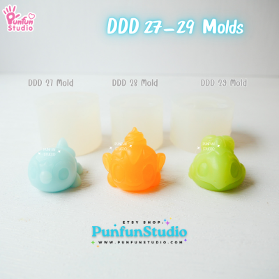 DDD 27-29 Mold Set / Crouching Poke Starter Gen 4 / Pokemold / 3D Mold