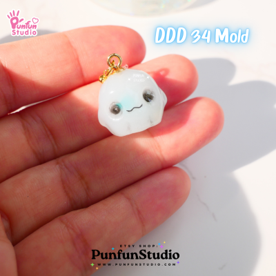 DDD 34 Boo Ghost Mold / Halloween Mold / Tiny Mold / Clear UV Resin Mold / 3D Mold