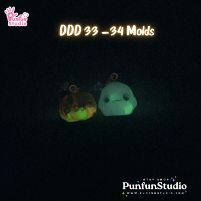 DDD 34 Boo Ghost Mold / Halloween Mold / Tiny Mold / Clear UV Resin Mold / 3D Mold