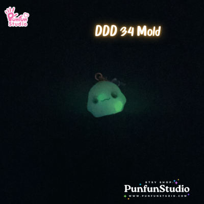 DDD 34 Boo Ghost Mold / Halloween Mold / Tiny Mold / Clear UV Resin Mold / 3D Mold
