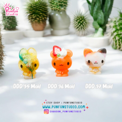 DDD 35, 36, 37 Tiny 3D Molds / Animal Mold / Tiny Mold / UV Resin Mold / Earring Mold / Pendant Mold