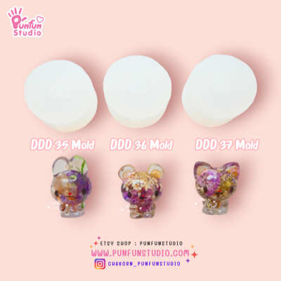 DDD 35, 36, 37 Tiny 3D Molds / Animal Mold / Tiny Mold / UV Resin Mold / Earring Mold / Pendant Mold