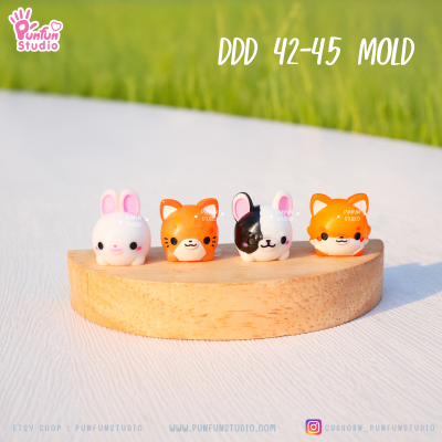 DDD 42 - 45  Tiny 3D Molds / Animal Mold / Tiny Mold / UV Resin Mold / Earring Mold / Pendant Mold