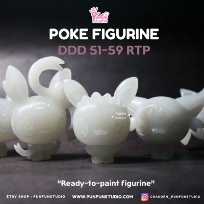DDD 51-59 RTP Eev Evolutions / Ready-to-paint Figurine / Resin Figurine