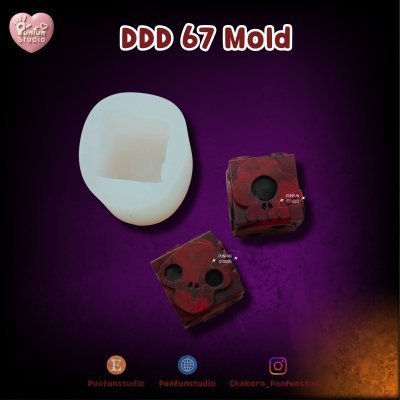 DDD 67 Snake Eye Dice Night Mold /  3D Mold / Silicone Mold
