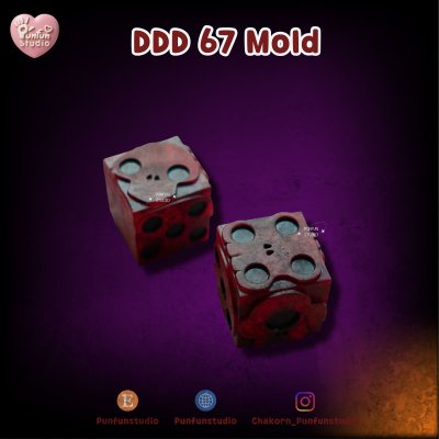 DDD 67 Snake Eye Dice Night Mold /  3D Mold / Silicone Mold