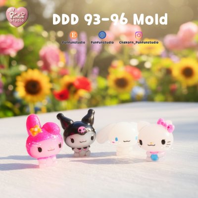 DDD 93-96 Tiny 3D Molds / Cutie Kitty & Friends / UV Resin