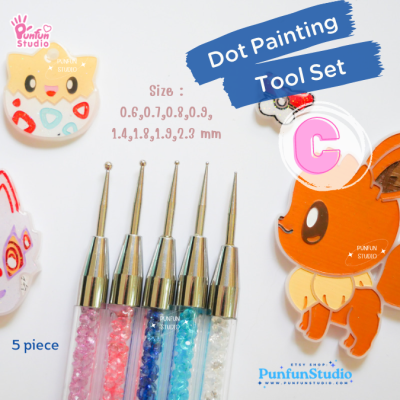 Dot Painting Tool Set C / Set 5 pieces / 10 various head sizes.