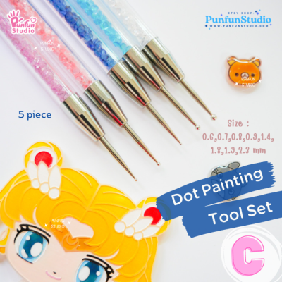 Dot Painting Tool Set C / Set 5 pieces / 10 various head sizes.