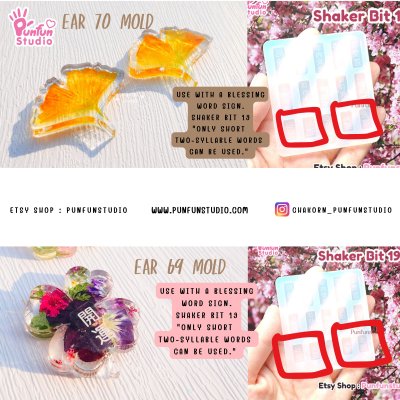 Ear 69 Four- Leaf Clover Clear Mold / Earring Mold / UV Resin Mold / Clear Silicone Mold