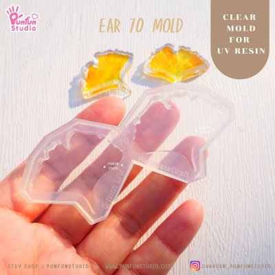 Ear 70 Ginkgo leaf Clear Mold / Earring Mold / UV Resin Mold / Clear Silicone Mold