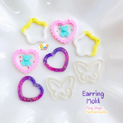 Ear 01-12 Mold  / Earring Mold / UV Resin Mold / Silicone Mold