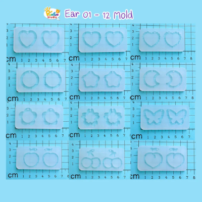 Ear 01-12 Mold  / Earring Mold / UV Resin Mold / Silicone Mold