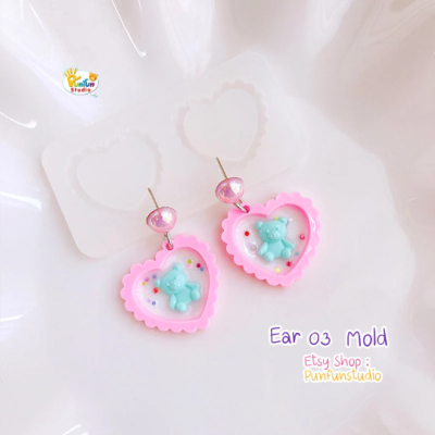  Heart Form Earring Mold 