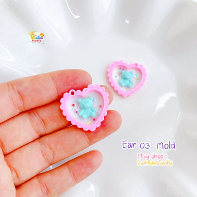 Ear 01-12 Mold  / Earring Mold / UV Resin Mold / Silicone Mold