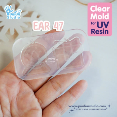 Ear 44-49 Christmas Clear Mold / Christmas Mold / Earring Mold / UV Resin Mold / Clear Silicone Mold