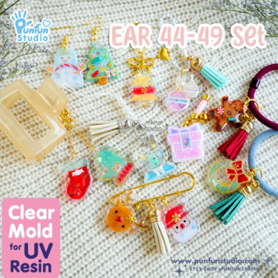 Ear 44-49 Christmas Clear Mold / Christmas Mold / Earring Mold / UV Resin Mold / Clear Silicone Mold
