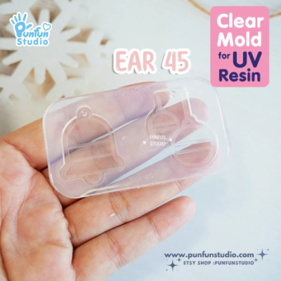 Ear 44-49 Christmas Clear Mold / Christmas Mold / Earring Mold / UV Resin Mold / Clear Silicone Mold
