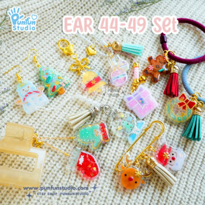 Ear 44-49 Christmas Clear Mold / Christmas Mold / Earring Mold / UV Resin Mold / Clear Silicone Mold
