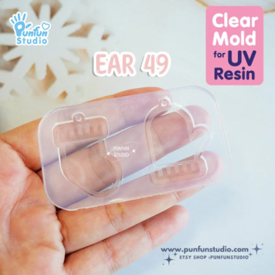 Ear 44-49 Christmas Clear Mold / Christmas Mold / Earring Mold / UV Resin Mold / Clear Silicone Mold