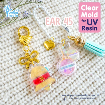 Ear 44-49 Christmas Clear Mold / Christmas Mold / Earring Mold / UV Resin Mold / Clear Silicone Mold
