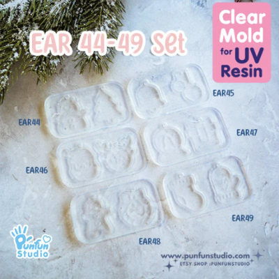 Ear 44-49 Christmas Clear Mold / Christmas Mold / Earring Mold / UV Resin Mold / Clear Silicone Mold