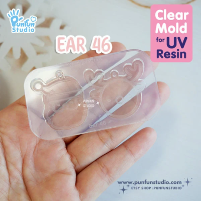 Ear 44-49 Christmas Clear Mold / Christmas Mold / Earring Mold / UV Resin Mold / Clear Silicone Mold