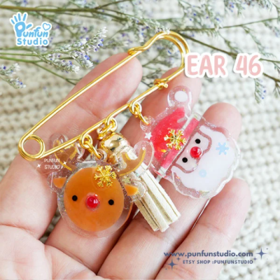 Santa & Deer Clear  Christmas Earring Mold 