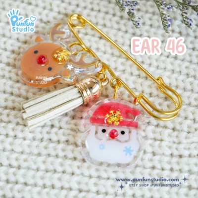 Santa & Deer Clear  Christmas Earring Mold 