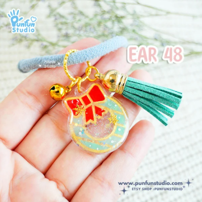 Wreaths & Gingerbread Man ClearChristmas Earring Mold