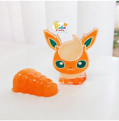 Eev evo 01 Mold Set / 9 + Glitter / Pokemold / Silicone Mold