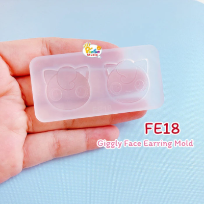 FE 18 Jiggly Face Earring Mold / Face Earring Mold / Pokemold / Silicone Mold / UV Resin Mold