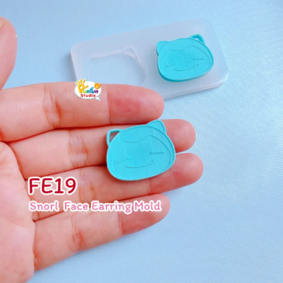 FE 19 Snorl Face Earring Mold / Face Earring Mold / Pokemold / Silicone Mold / UV Resin Mold