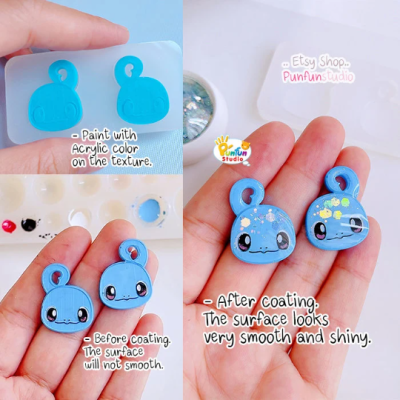FE 17 Me Face Earring Mold / Face Earring Mold / Pokemold / Silicone Mold / UV Resin Mold