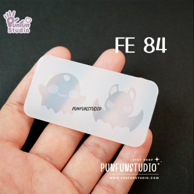 FE 84 Bat & Ghost / Face Earring Mold / Silicone Mold/UV Resin Mold