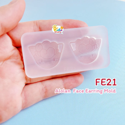FE 21 Alolan Face Earring Mold / Face Earring Mold / Pokemold / Silicone Mold / UV Resin Mold
