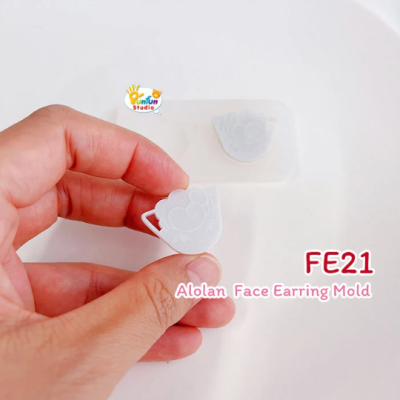 FE 21 Alolan Face Earring Mold / Face Earring Mold / Pokemold / Silicone Mold / UV Resin Mold