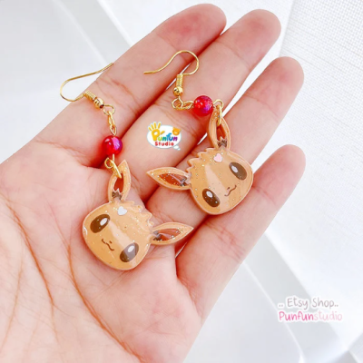 FE 01-09 Eev Evo Mold Set / Face Earring Mold / Pokemold / Silicone Mold / UV Resin Mold